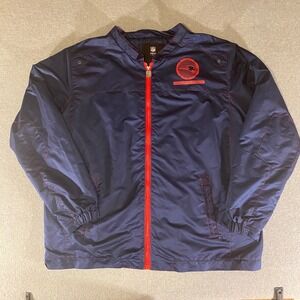 NFL Pro Line New England Patriots Windbreaker Jacket Navy Blue Red Mens 2XL